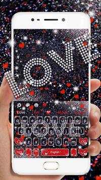 Giltter Love Heart Keyboard Theme screenshot 1