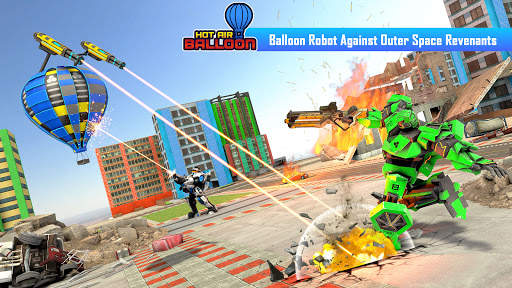 Hot Air Balloon Robot Car Transform Robot Games screenshot 2