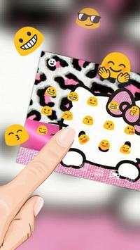 Pink Bowknot Kitty Leopard Keyboard Theme screenshot 3