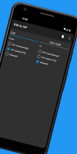 KW to HP - HP calculator screenshot 2