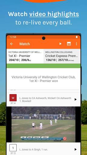 cricHQ: live cricket & scoring स्क्रीनशॉट 1