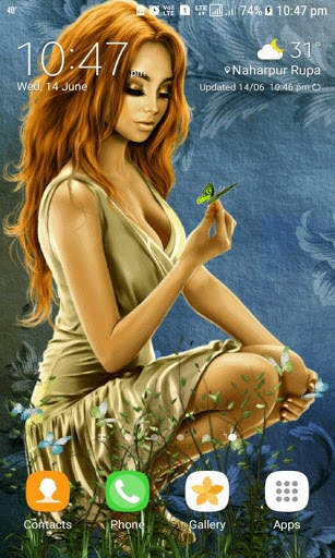 butterflies  Girl Live Wallpaper screenshot 2