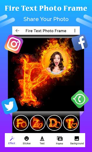 Fire Text Photo Frame скриншот 4