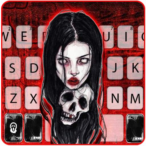 Red Creepy Girl Keyboard Theme 1.0