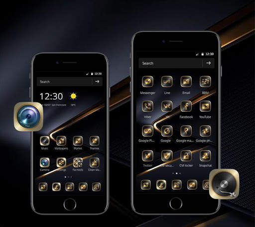 Golden Black Theme for P10 screenshot 7