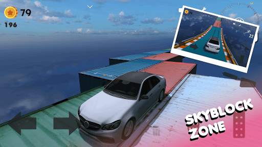 Mega rampa: skyblock parkour car jump stunts & run screenshot 1