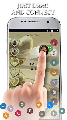 Dialer Theme Metal Gold Heart screenshot 3