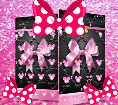 Pink Black Minny Bowknot Theme screenshot 4