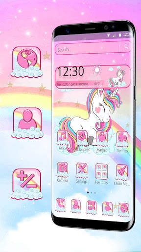 Pink Cute Unicorn Theme screenshot 3