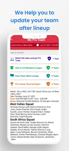 My Pro Team 11 Fantasy Team H2H Team Prediction 11 screenshot 3