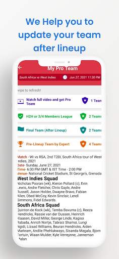 My Pro Team 11 Fantasy Team H2H Team Prediction 11 screenshot 3