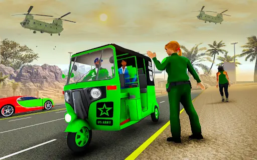 Auto Rickshaw Games 2021 :Army Taxi Game 2021 screenshot 6