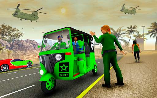 Auto Rickshaw Games 2021 :Army Taxi Game 2021 screenshot 6