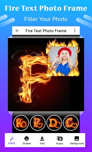 Fire Text Photo Frame скриншот 3