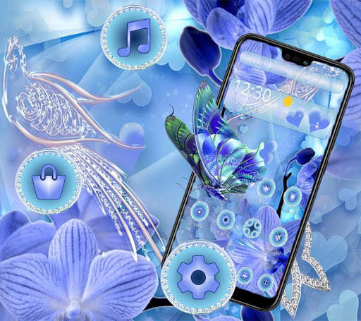 Blue Love Flower Theme screenshot 1
