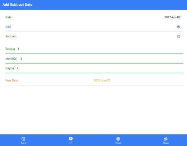 Date and Time Calculator screenshot 2