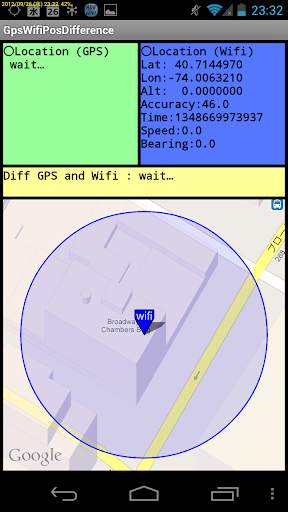 Location Diff GPS vs Wifi screenshot 3