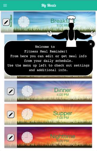 Fitness Meal Reminder screenshot 1
