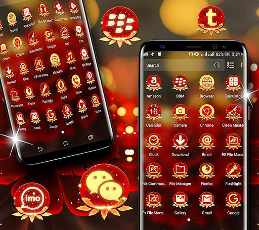 Rose Flower Glare Launcher Theme screenshot 2