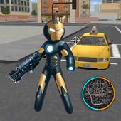 Black Iron Stickman Rope Hero Crime Gangstar 1.2