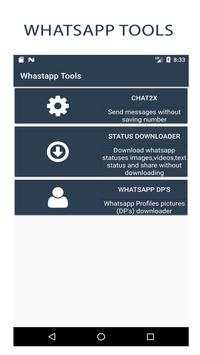 Whatsapp Tools Chat2X Download Statuses and DP's screenshot 1