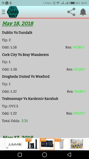 3+ ODDS DAILY स्क्रीनशॉट 2