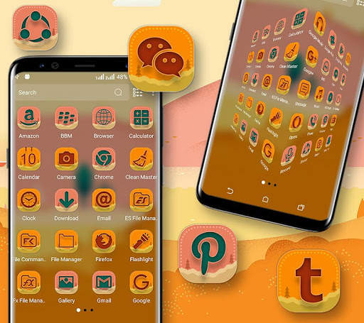 Illustration Landscape Launcher Theme screenshot 2