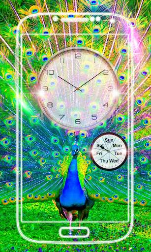 Peacock Clock Live Wallpaper screenshot 4