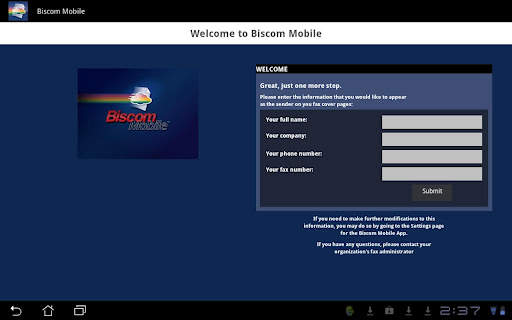 Biscom Mobile Fax for Android screenshot 2