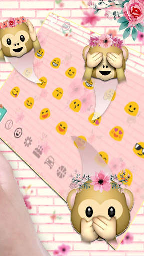 Girly Flowers Wall Keyboard Theme screenshot 3