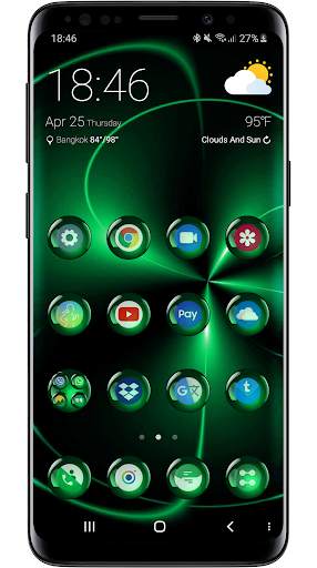 Theme Launcher - Spheres Green screenshot 1