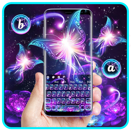Neon Butterfly Keyboard icon