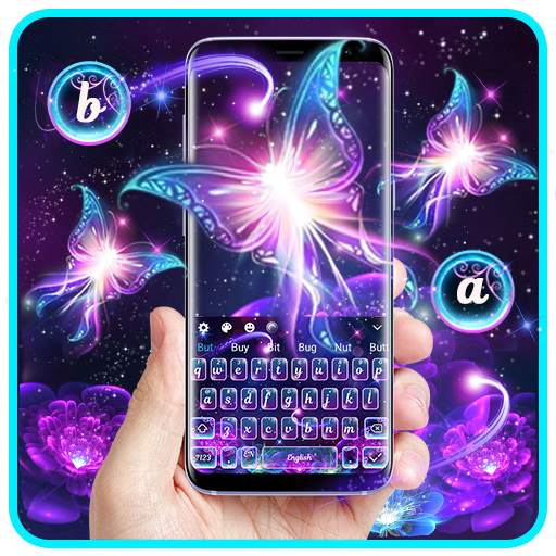 Neon Butterfly Keyboard 10001003