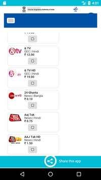TV Channel Selection - Indian TV Channel rate screenshot 1