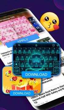 Live 3D Red Neon Heart Keyboard Theme screenshot 7
