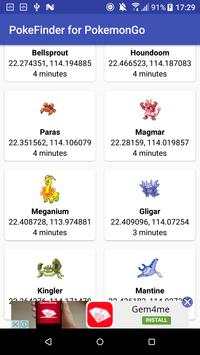 PokeFinder for PokemonGo 1 تصوير الشاشة