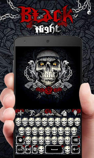 Black Night GO Keyboard Theme स्क्रीनशॉट 3