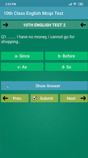 10th Class English MCQS Test : 10th std eng mcq screenshot 2