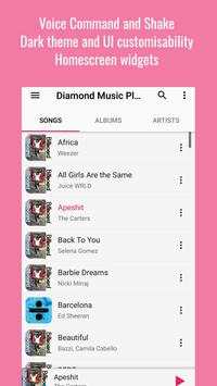 Diamond Music Player - Voice Command, Shake screenshot 1