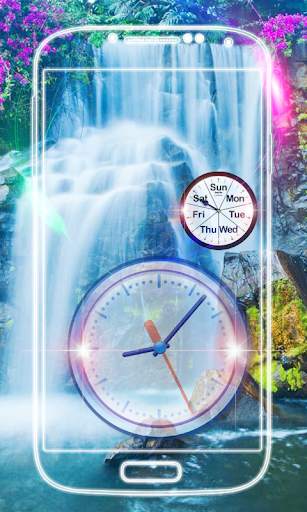 Waterfall Clock Live Wallpaper screenshot 1