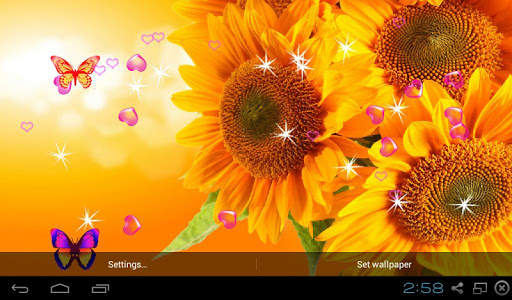 3D Sunflower Wallpaper - Screen Lock, Sensor, Auto screenshot 2