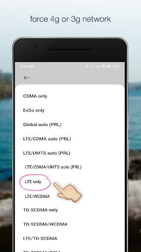 Select and Force 4G only WCDMA and LTE only screenshot 3