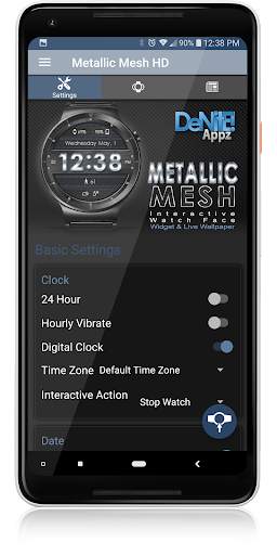 Metallic Mesh HD WatchFace Widget & Live Wallpaper screenshot 4
