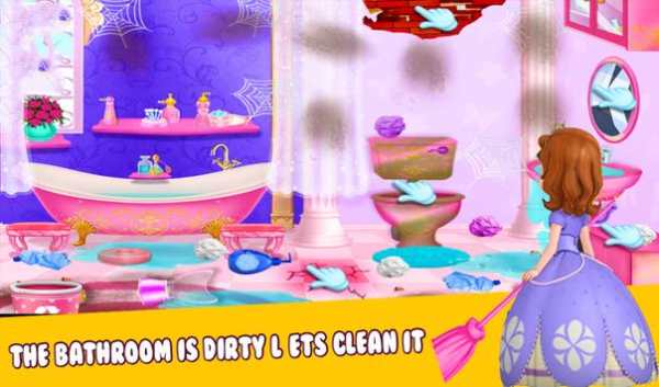 Princess Sofia Cleaning House Game screenshot 2