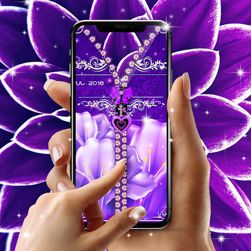 Violet zipper lock screen screenshot 2