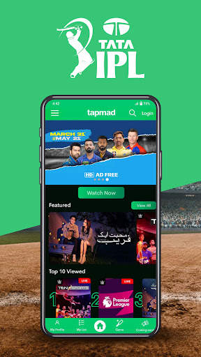 tapmad: Live Cricket & Movies 1 تصوير الشاشة