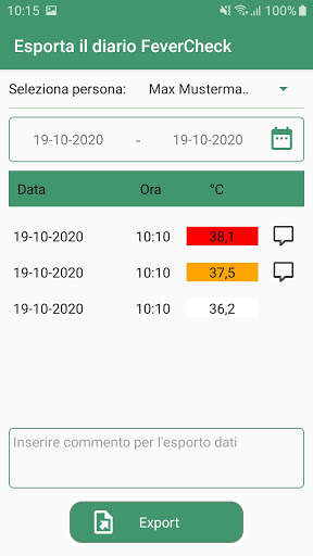 Controllo della febbre screenshot 2