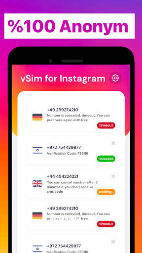 Virtual Phone Number for Instagram screenshot 2
