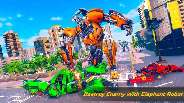 Flying Elephant Robot Car Game - Car Robot War screenshot 10