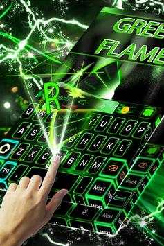 Green Flame Keyboard Theme 1 تصوير الشاشة